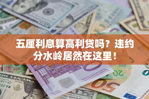 武汉五厘利息算高利贷吗？违约分水岭居然在这里！