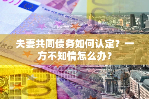 武汉夫妻共同债务如何认定？一方不知情怎么办？