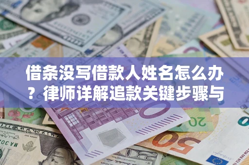 武汉借条没写借款人姓名怎么办？律师详解追款关键步骤与证据链构建