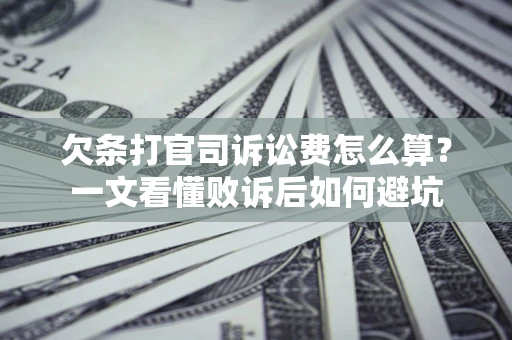 武汉欠条打官司诉讼费怎么算？一文看懂败诉后如何避坑