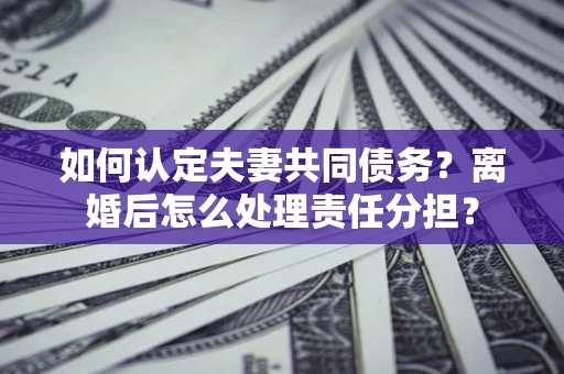 武汉如何认定夫妻共同债务？离婚后怎么处理责任分担？