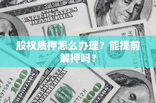 武汉股权质押怎么办理？能提前解押吗？